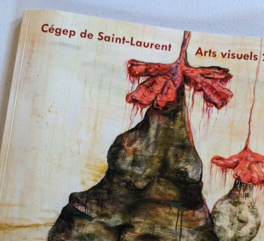 Une copie physique du catalogue, offerte aux étudiantes et étudiants du programme Arts visuels.