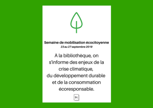 Présentoir thématique dans le cadre de la semaine de mobilisation écocitoyenne